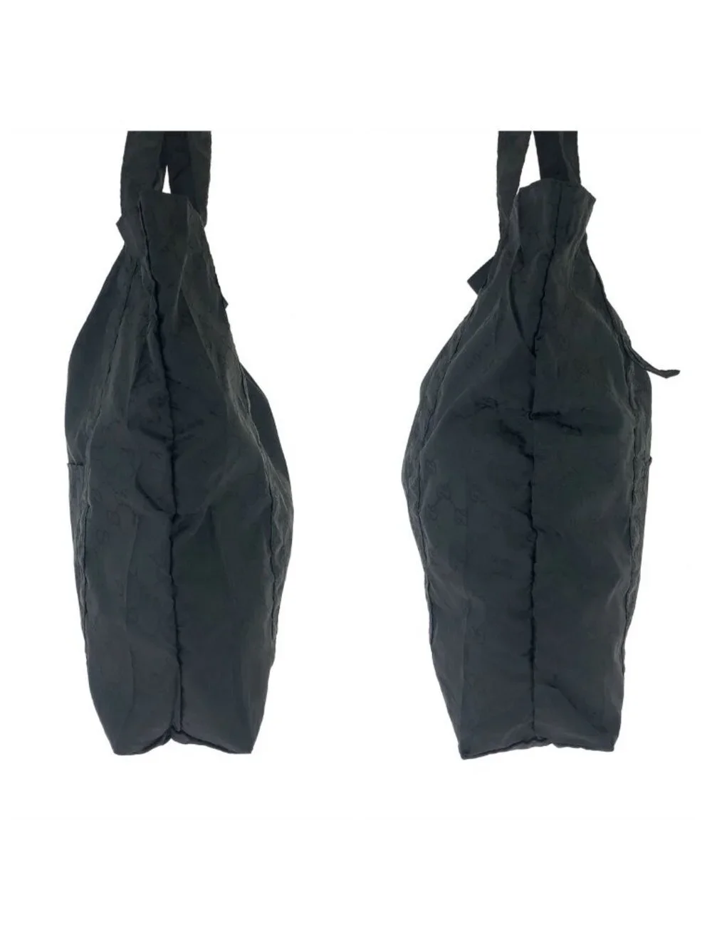 Gucci GG Pattern Teddy Bear Packable Black Nylon Tote